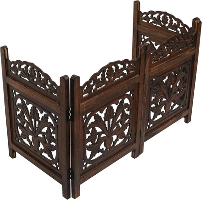 Freestanding Pet Gate for Dogs, Foldable Wooden Dog Gate for House, Indoor Dog Gate for Stair, Doorway, House Design Gates for Dogs Indoor, 72 Inch Wide, (18" x4 Panels 72 inch), Burnt Finish