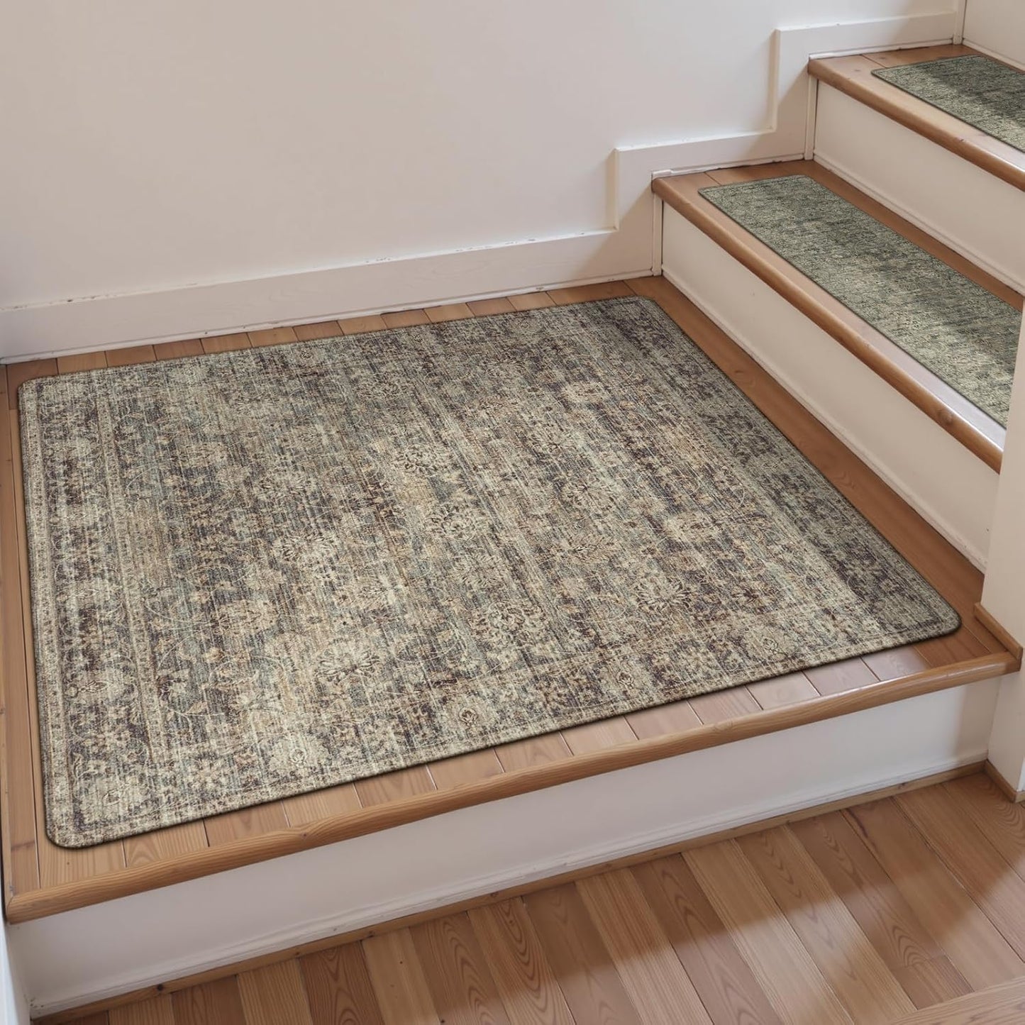 OJIA Extra Non-Slip Stair Treads for Wooden Steps 15PCS, 30"X8" Rubber Indoor Stair Runner Slip Resistant Stair Rugs Safety Mats for Dogs, Kids & Elders, Stairway Grip Step Treads, Gray