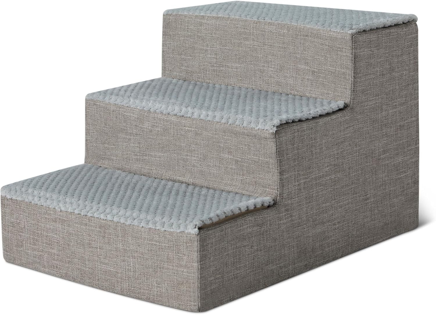 Amazon Basics Dog Steps, 18.7" H, 4-Step Pet Stairs for High Bed Couch and Sofa, Non-Slip Bottom, for Indoor Dogs and Cats, Grey
