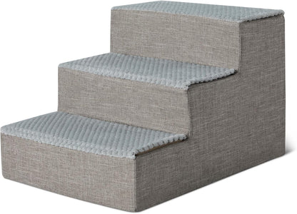 Amazon Basics Dog Steps, 18.7" H, 4-Step Pet Stairs for High Bed Couch and Sofa, Non-Slip Bottom, for Indoor Dogs and Cats, Grey