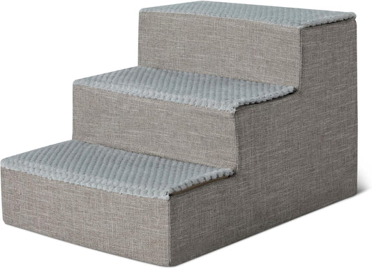 Amazon Basics Dog Steps, 18.7" H, 4-Step Pet Stairs for High Bed Couch and Sofa, Non-Slip Bottom, for Indoor Dogs and Cats, Grey