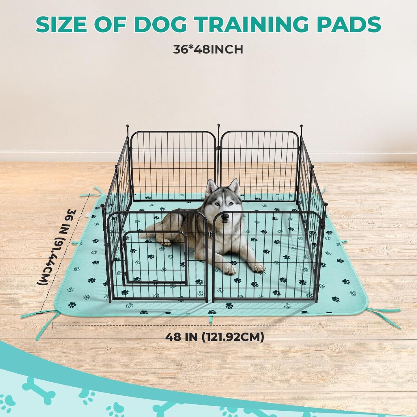 Fostanfly Washable Pee Pads for Dogs, 2 Pack Large 36"x41" Ultra-Absorbent and Leak-Proof Non-Slip Reusable Potty Training Pads for Dogs, Cats, Puppy, Potty Training of Add 8 Lanyards