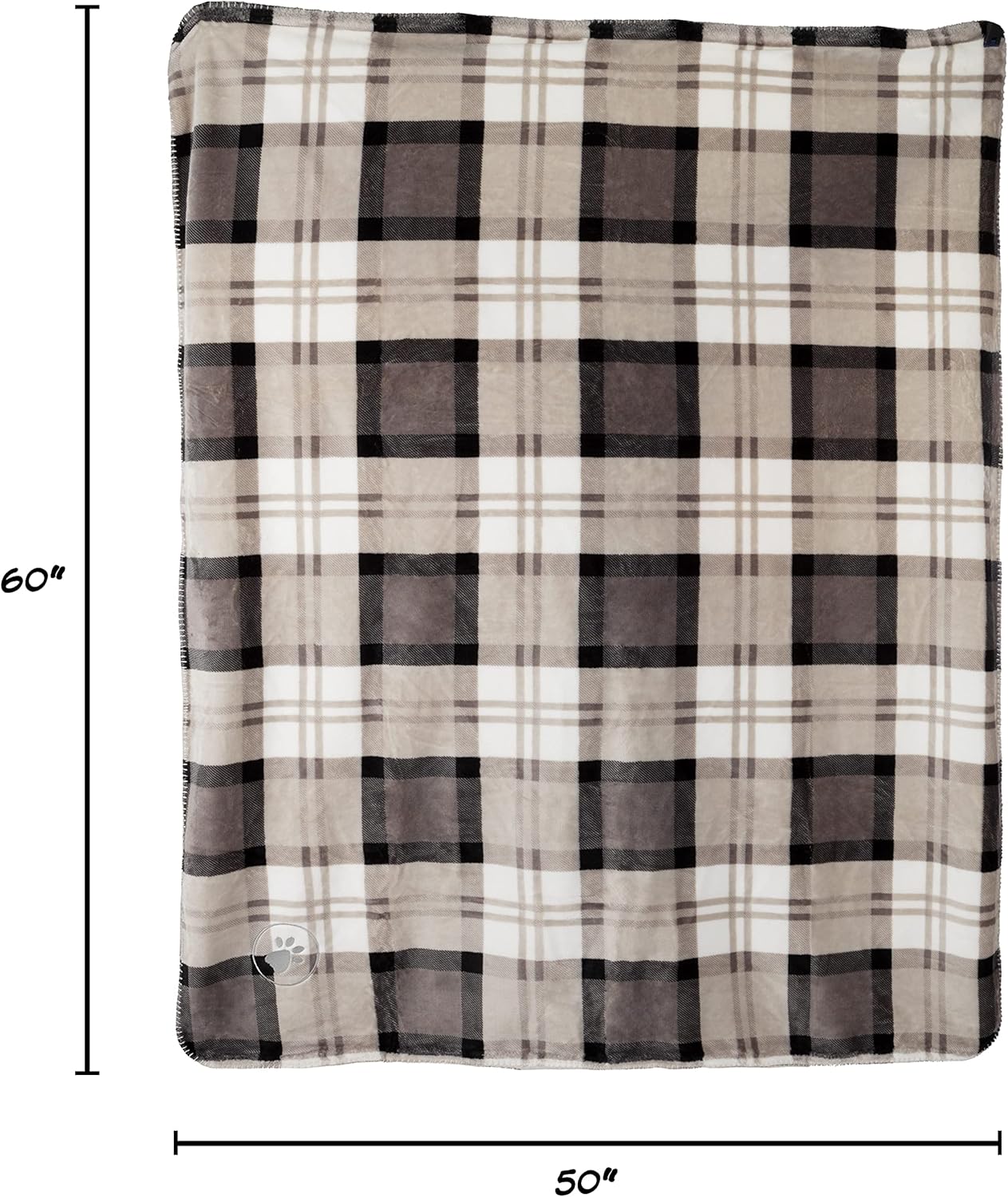 Waterproof Pet Blanket - 50x60-Inch Reversible Sherpa Fleece Throw Protects Couches, Cars, and Beds from Spills, Stains, and Fur by PETMAKER (Gray)