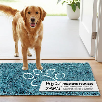 Dog Gone Smart Dirty Dog Doormat - Fast Drying Rug with Super Gripper Backing for Clean Floors - Super Absorbent and Machine Washable Mat for Muddy Paws - Grey