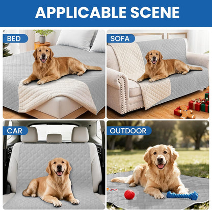 Waterproof Dog Blanket, Non-Slip Soft Pet Bed Cover, Couch Cover for Dogs Washable, Protects Sofa, Furniture, Crate, Car, Tear Resistant Leakproof Pet Blanket (30x70 Inch, Dark Grey)