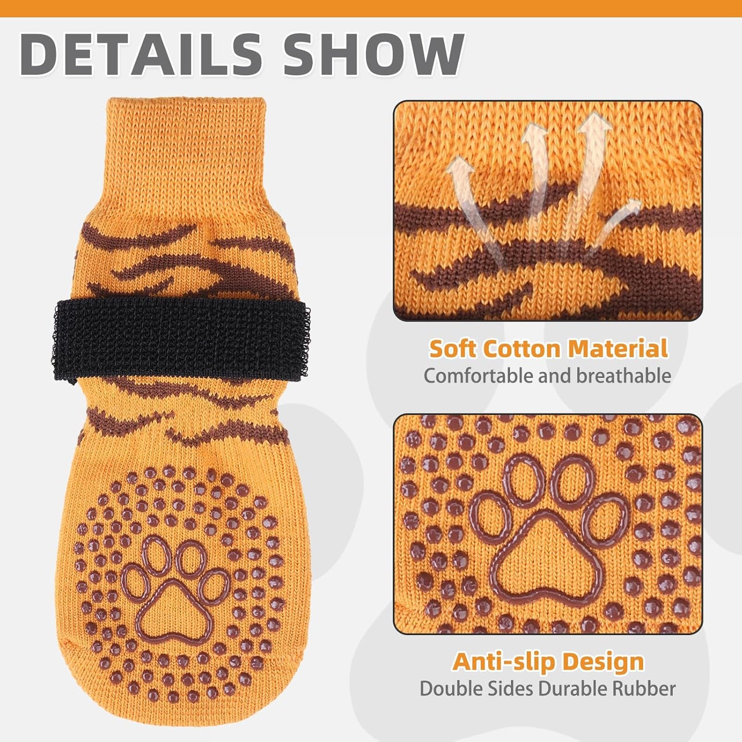 KOOLTAIL Dog Socks Shoes for Hot Pavement to Prevent Licking Paws, Winter Dog Boots&Paw Protector for Hardwood Floors Anti Slip,Traction Control Grip Booties for Small Medium Large Senior Dogs,Black M