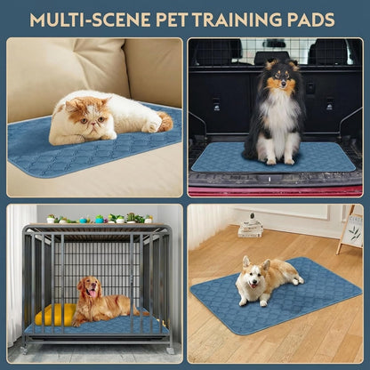 FunFurry Washable Pee Pads for Dogs - 4 Pack Reusable Pee Pads，Waterproof Puppy Pads，Pet Training Pads，Super Absorbent with Dog Paw Shape Non-Slip Backing (Cream, 18" X 24" - 4 Pack)