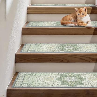 sarben Non Slip Stair Treads for Wooden Steps 15PCS - 8"x30" Indoor Safety Carpet, Edging Mats with TPE Adhesive Backing, Pet and Elderly Friendly Stair Rugs (Taupe) - Colors B