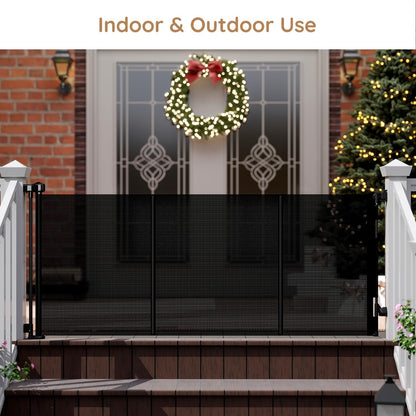 Miumoon One-Hand Operation Retractable Baby Gates, 71 inch Retractable Gate with Reinforced Strip Design to Prevent Crawling Through, 6 FT Retractable Dog Gate for Stairs, Doorways, Hallways