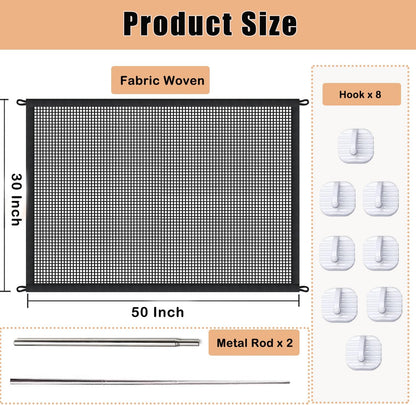Mesh Dog Gates for Pets, Magic Pet Gate for The House, Portable Indoor Puppy Safety Fence Guard for Stairs and Doorways, Easy Install Anywhere,60" W x 30" H, 8 Hooks