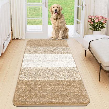 Smiry Dog Door Mat for Muddy Paws, Absorbs Moisture and Dirt, Low-Profile Entryway Mat with Non-Slip Backing, Entry Indoor Outdoor Doormat for Inside Floor (30x20 Inches, Grey, Striped)