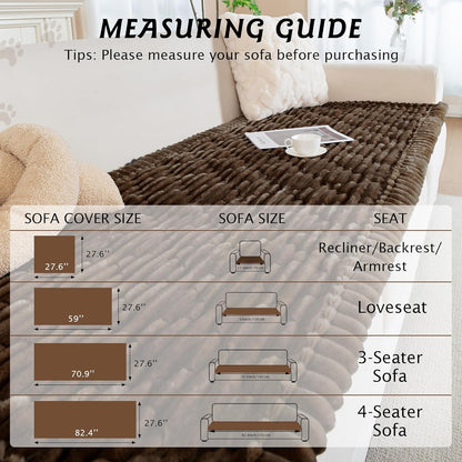 PuTian 100% Waterproof Fuzzy Couch Cover for Dogs Washable Non-Slip Furniture Cover Pet Friendly Dog Mat for Couches and Sofas White 27.6''x59'' 70cmx150cm