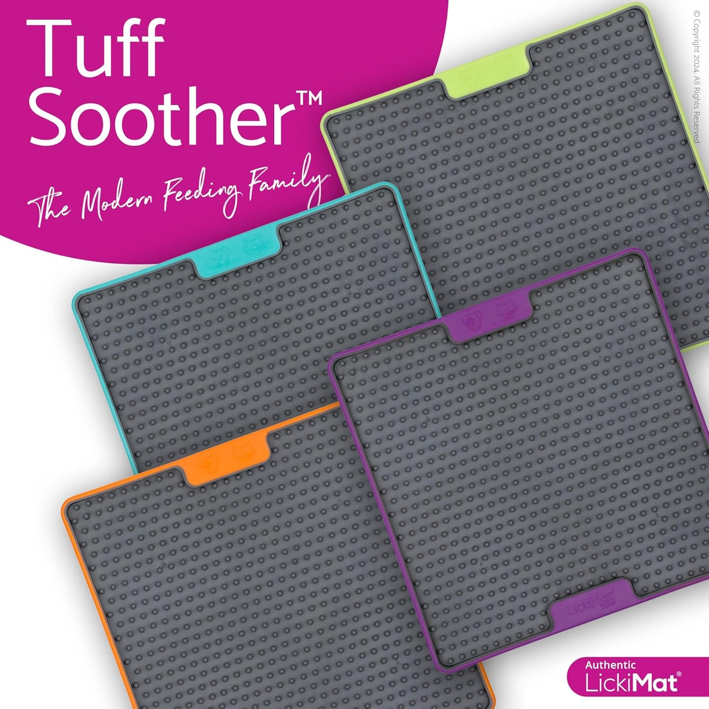 LickiMat Tuff, Heavy-Duty Soother, Dog Slow Feeder Lick Mat, Boredom Anxiety Reducer; Perfect for Food, Treats, Yogurt, or Peanut Butter, Fun Alternative to a Slow Feed Dog Bowl, Green