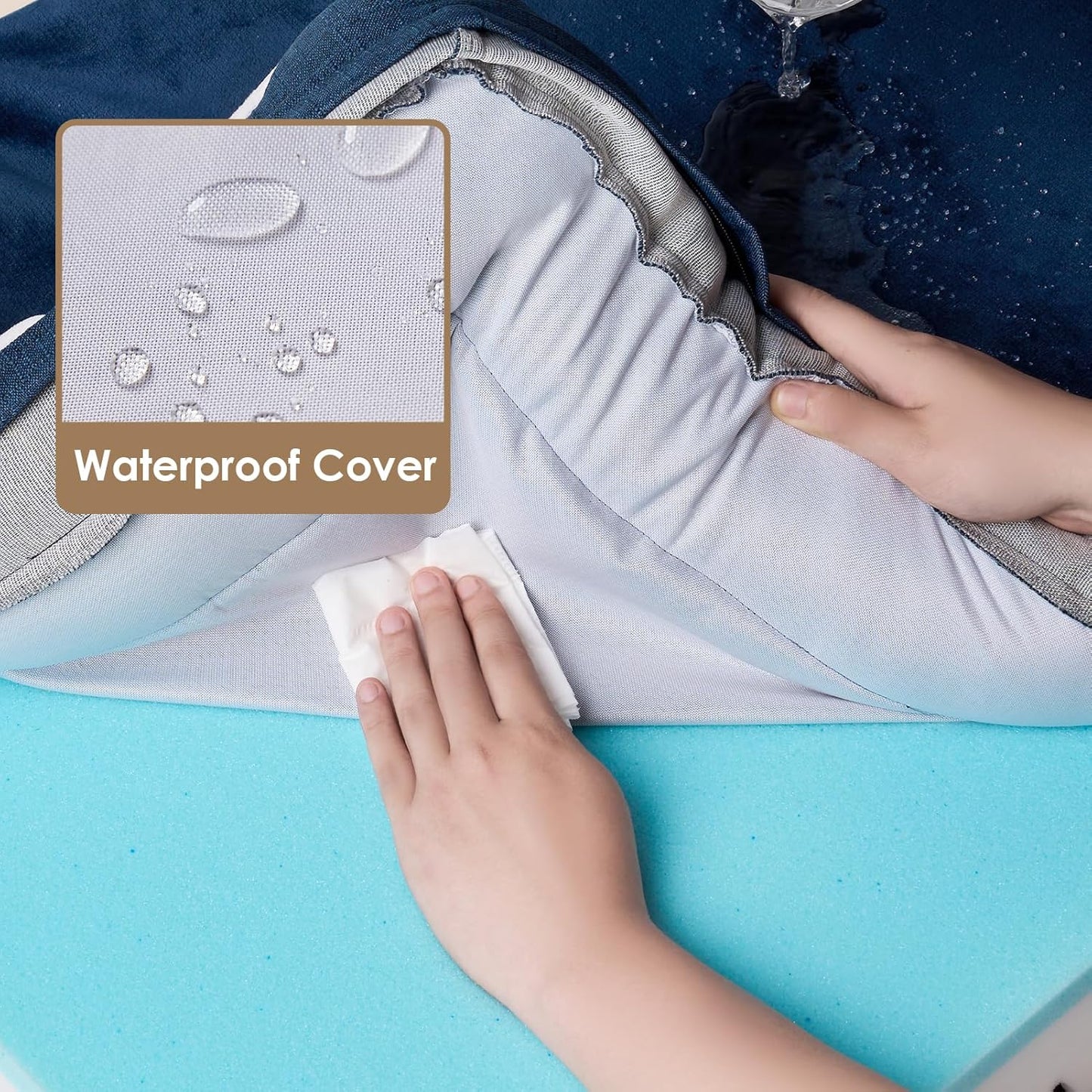 EHEYCIGA Orthopedic Dog Beds for Extra Large Dogs 44x32Inch, Waterproof Memory Foam XL Pet Bed with Sides, Non-Slip and Egg-Crate Foam Big Dog Couch Bed with Washable Removable Cover, Grey
