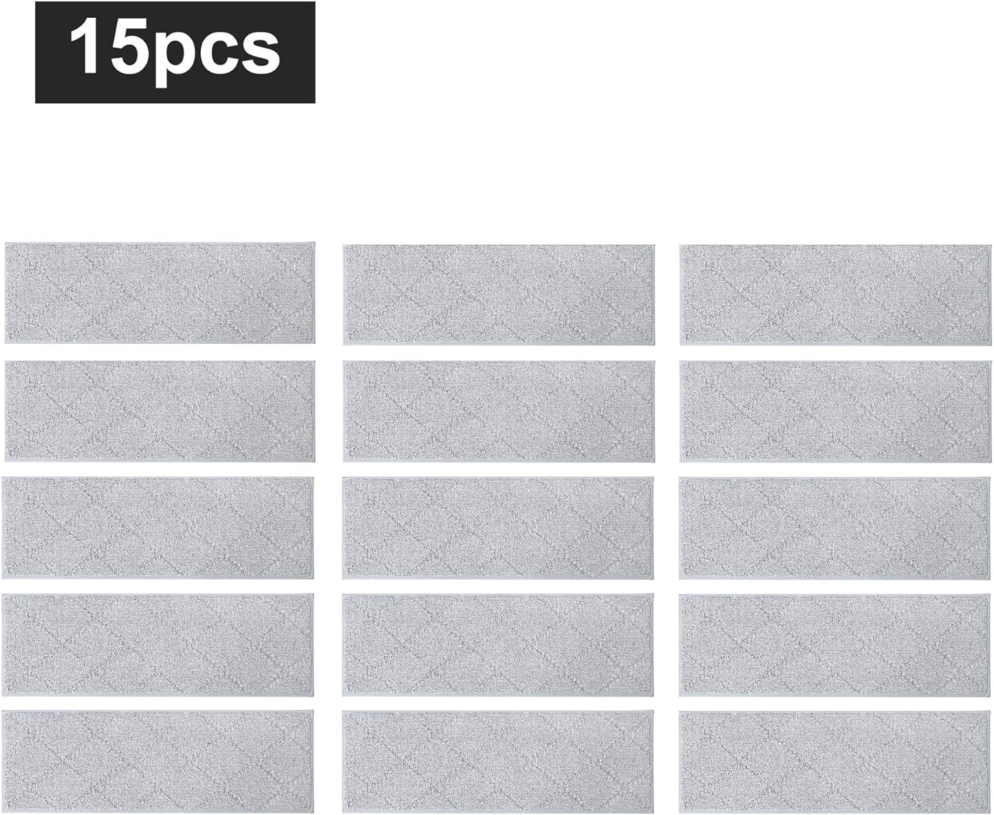 COSY HOMEER Edging Stair Treads Non-Slip Carpet Mat 28inX9in Indoor Stair Runners for Wooden Steps, Edging Stair Rugs for Kids and Dogs, 100% Polyester TPE Backing (7pc, Beige)