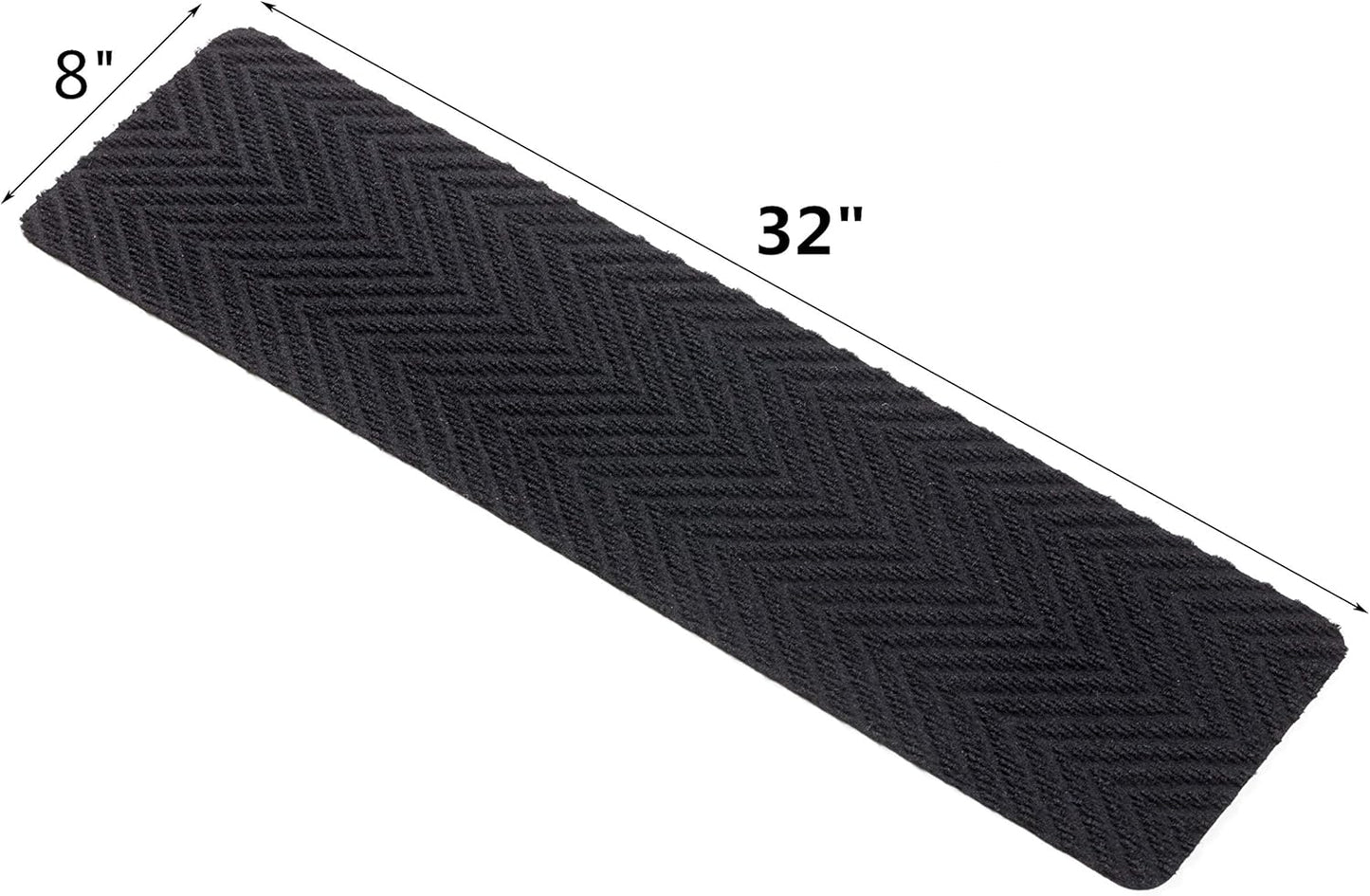 Indoor and Outdoor Carpet Stair Treads - 32" x 8" Non-Slip Stair Treads Carpet for Wooden Steps - Rubber Stair Tread Mats - Stair Rugs Anti Slip for Kids Elders and Dogs – Brown Set of 14