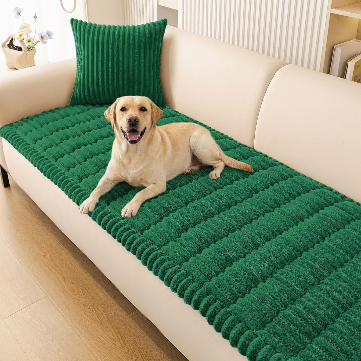 Smiry Couch Cover for Dogs, Non Slip Washable Sofa Protector for Pets, Soft Furniture Cover for Leather & Fabric Couches, Cozy Protect Against Fur, Dirt & Everyday Messes (Dark Grey, 27.6" x 59")