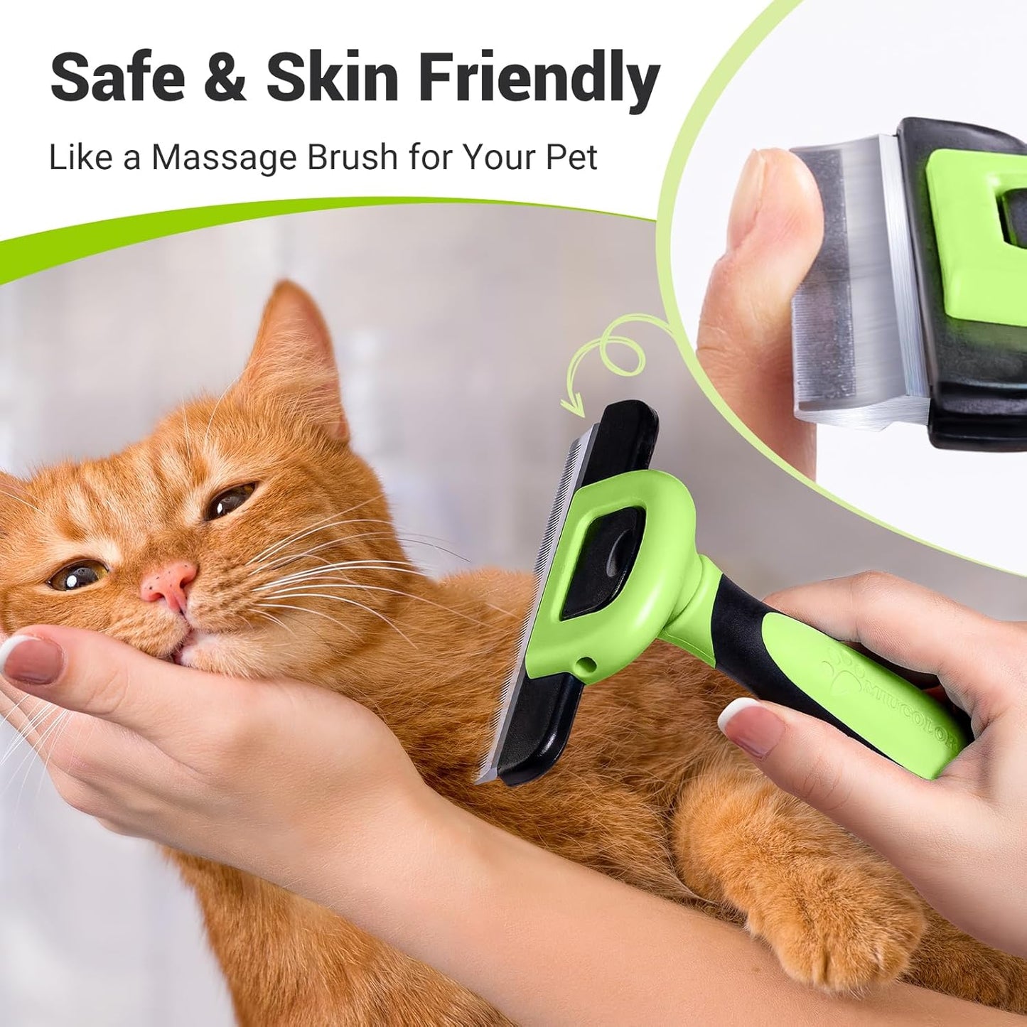 MIU COLOR Pet Grooming Brush, Deshedding Tool for Dogs & Cats, Effectively Reduces Shedding by up to 95% for Short Medium and Long Pet Hair