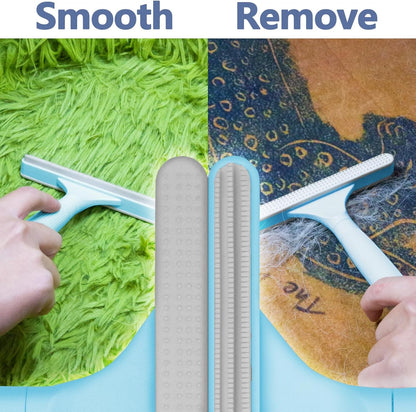 2 Pack Portable Pet Dogs Cats Hair Remover Lint Removal Shaver Tool Fur Scraper Carpet Rake for Couch Furniture Car Mats Fabric Sofa Clothes Bedding Pink