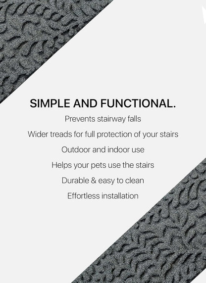 FINEHOUS Outdoor Stair Treads Non-Slip 35”x10” (6-Pack) – Carpet Treads with Rubber Backing Diamond Grey