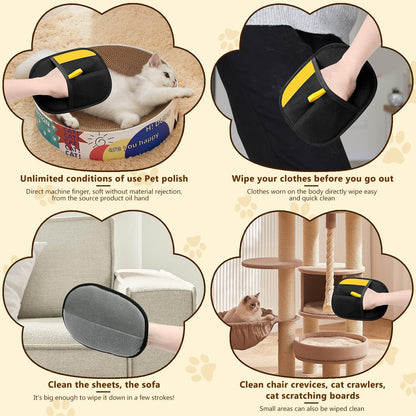 KLIFE 2Pcs Magic Brush Pet Hair, Pet Hair Remover Gloves for Cats & Dogs, Reusable Electrostatic Pet Hair Remover Glove for Couch Furniture, Carpet, Curtain
