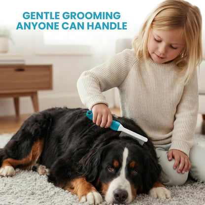 Poodle Dematting Fur Rake Comb Brush for Dogs and Cats - Long 2.5" Steel Safety Blades Metal Comb for Detangling Matted or Knotted Undercoat Hair (Orange)