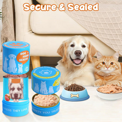 Canned Dog and Cat Food Storage（2pcs），Keeps Dog and cat Food Can Fresh in the Fridge-Reusable Airtight Can Cover Pet Food Sealer, Eliminates Odor, Easy to Use