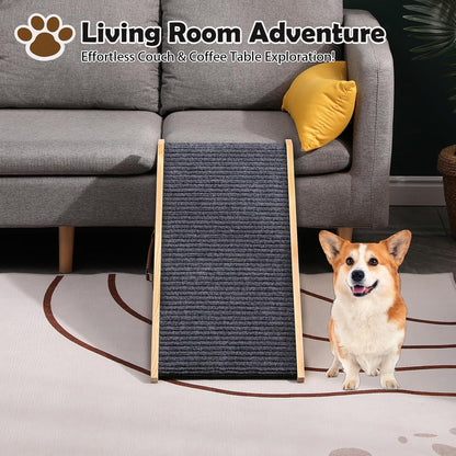 Wooden Foldable Dog Ramp Portable Pet Ramp,Car Ramp with Built-in Handle for Travel, 4 Adjustable Heights 9.8" to 18.1" for Small Dogs