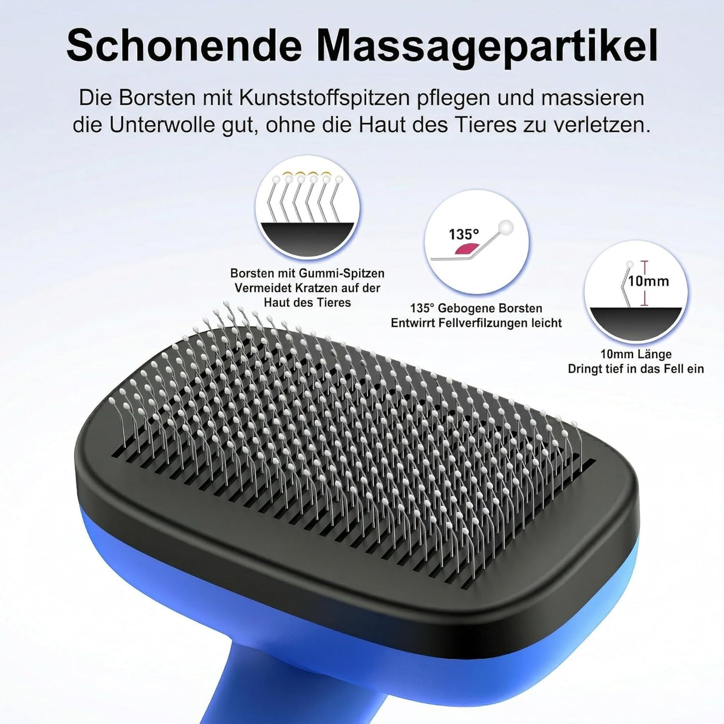One-Button Self Cleaning Pet Brush for Dogs & Cats, Skin-Friendly Detangling & Shedding Tool for Long and Short Hair, Retractable Grooming Comb, Purple