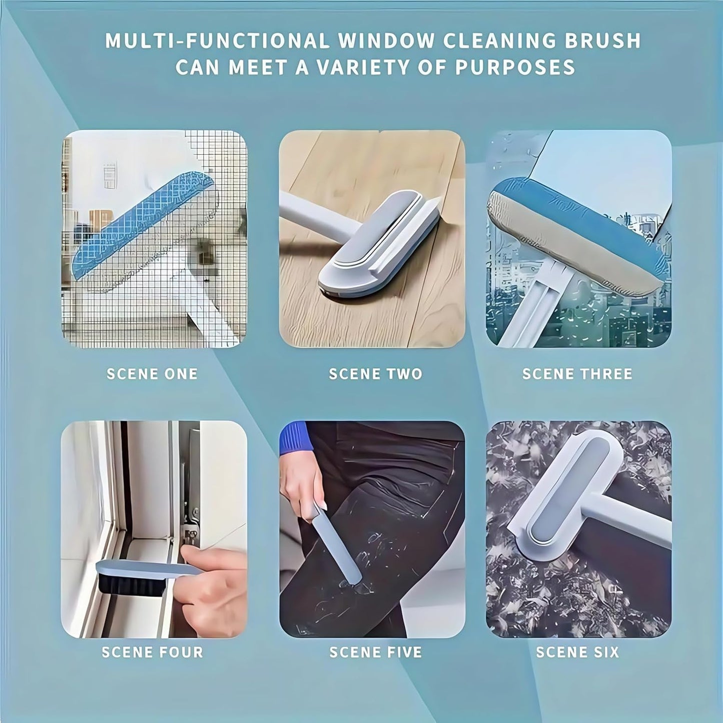 4-in-1 Pet Hair Removal Tool, Carpet Hair Removal Tool with Comb Pet Hair Remover for Furniture Reusable Long Handle for Furniture, Sofa, Carpet, and Bedding