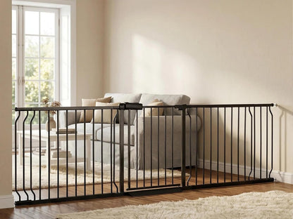 24-29 Inch Narrow Baby Gate, Pressure Mounted No Drilling Dog Gate for Stairs & Doorways, White Metal Safety Gate Indoor for Kids and Pets