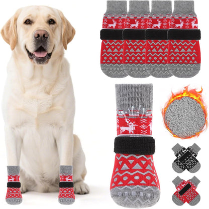 KOOLTAIL Dog Socks Shoes for Hot Pavement to Prevent Licking Paws, Winter Dog Boots&Paw Protector for Hardwood Floors Anti Slip,Traction Control Grip Booties for Small Medium Large Senior Dogs,Black M
