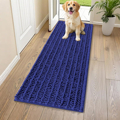 Smiry Dog Door Mat for Muddy Paws 30x20, Extra Soft Absorbent Chenille Doormat, Trap Moisture and Dirt, Non-Slip Machine Washable Front Door Mat for Indoor Entrance Inside Floor, Grey