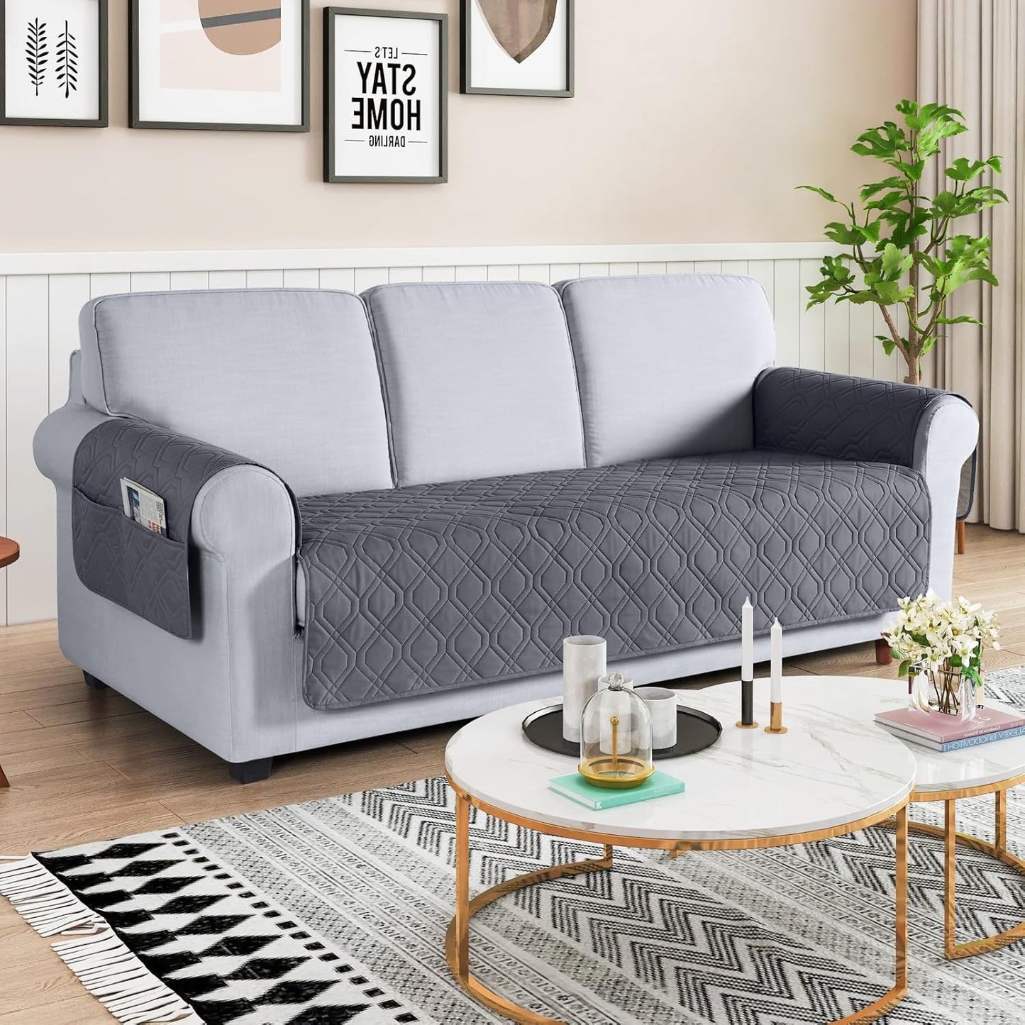 VANSOFY Couch Cover, Waterproof Sofa Covers Washable Slipcover Furniture Protector Couch Seat Covers Non-Slip Couch Cover for Dogs, Pets(Sofa, Dark Gray)