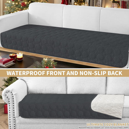 ZNSAYOTX Ultimate Cozy Blankets (30"x70") 100% Waterproof Sofa Mat Blanket for Dog Pets, Bed Couch Protector with Non-Slip Back Washable Durable, Pee Scratch Proof Easy to Clean (Dark Grey)