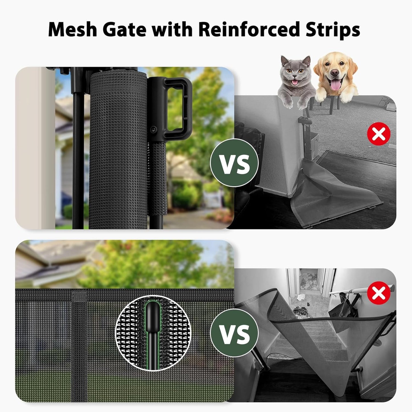 250" Reinforced Extra Wide Baby Gate Retractable Dog Gate, 21ft Extra Long Baby Gate Retractable Gates for Dogs, 48" Extra Tall Pet Gate Retractable Fence Outdoor Gate for Deck/Garage/Patio, Black