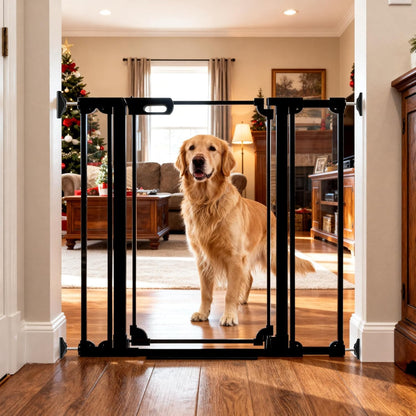30.7" Tall Clear Acrylic Baby Gate 29.5"-47.2" Wide Pressure Mounted Clear Dog Gate Indoor - No Drill Auto Close, Walk Through Baby Gates for Stair & Doorways & Hallway