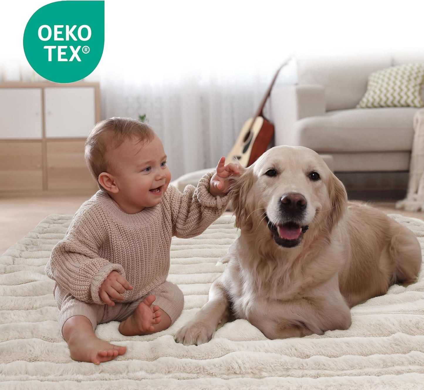 Waterproof Dog Blanket for Large Dogs - Washable Cat Blankets for Couch Bed Protection, Super Soft Calming Reversible Pet Blanket for Pet Kitten Puppy (Green, 50"x60")