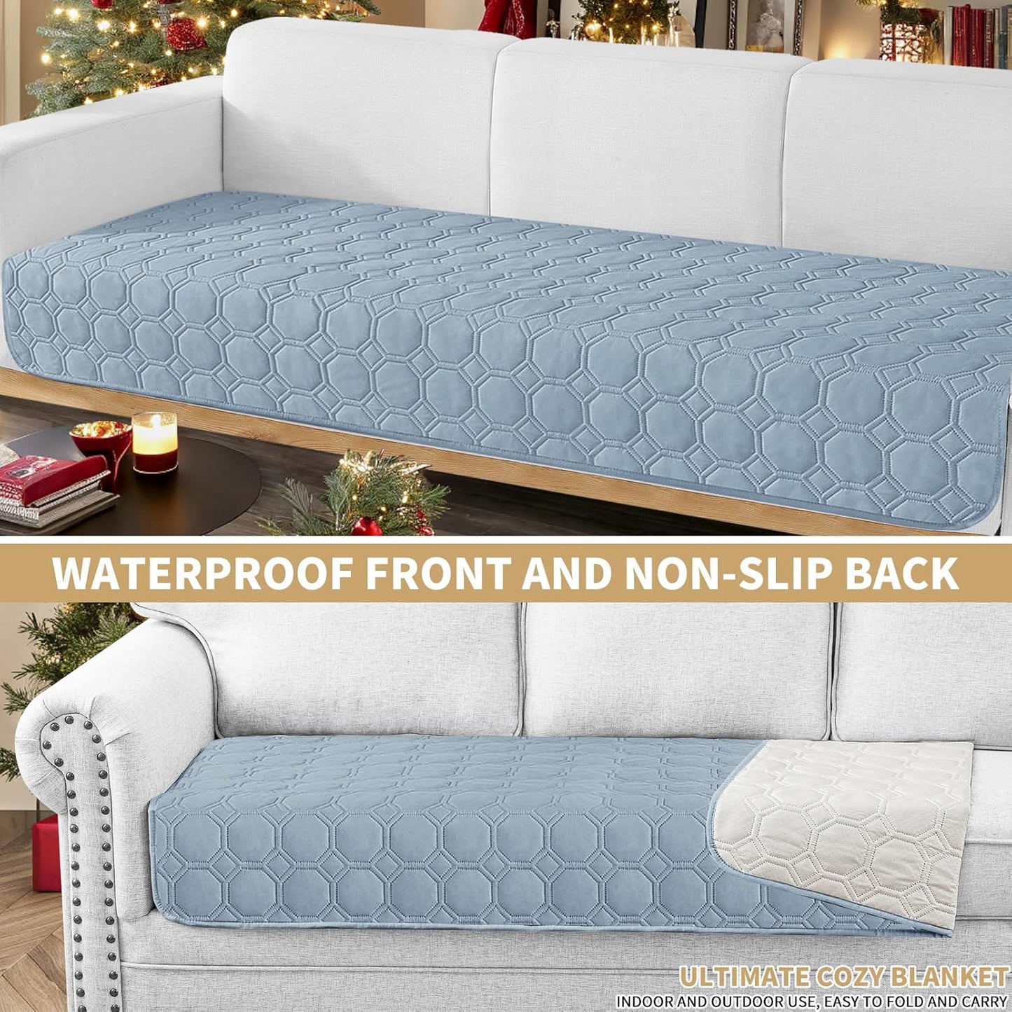 ZNSAYOTX Ultimate Cozy Blankets (30"x70") 100% Waterproof Sofa Mat Blanket for Dog Pets, Bed Couch Protector with Non-Slip Back Washable Durable, Pee Scratch Proof Easy to Clean (Dark Grey)