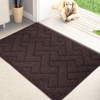 PURRUGS Dirt Trapping Door Mat 20" x 31.5", Non-Slip Machine Washable Entry Rug, Dog Doormat, Indoor Front Door Mat, Super Absorbent Entryway Rug for Muddy Shoes & Paws, Taupe