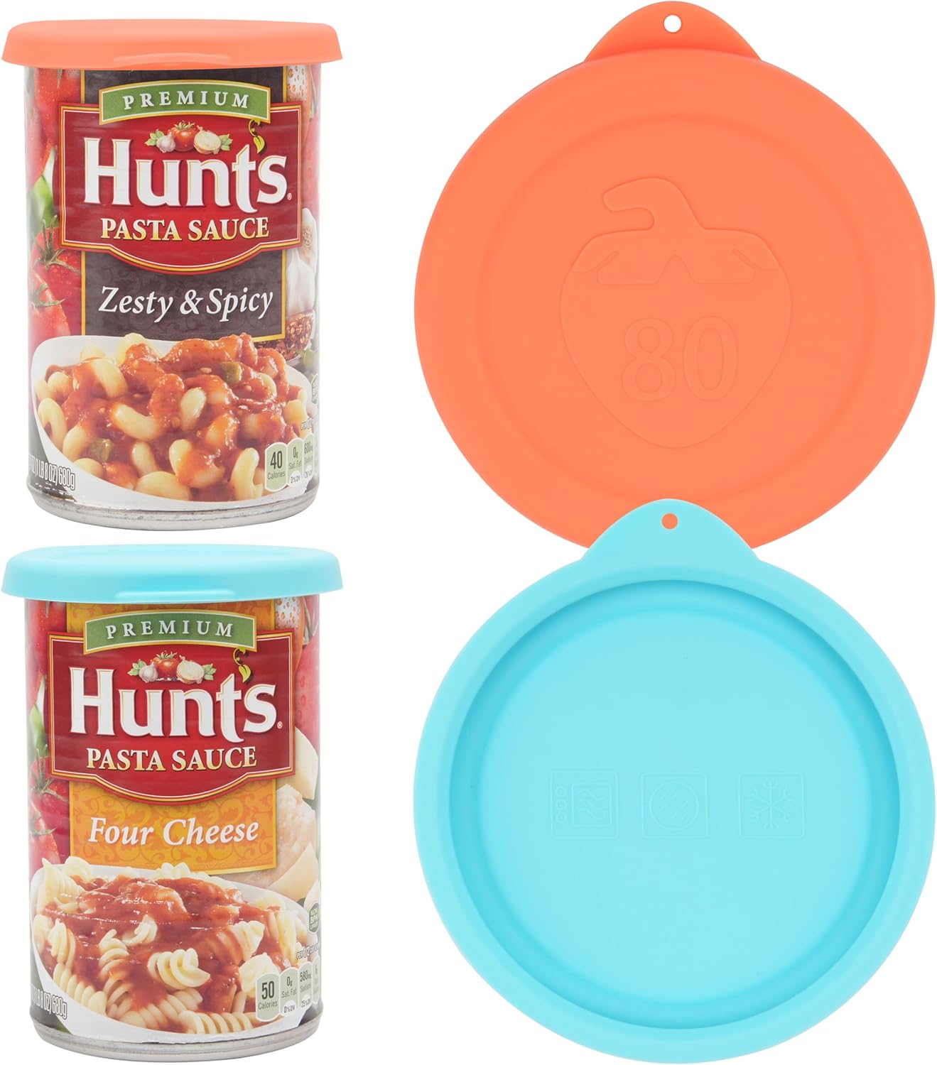 2PCs 3.0-inch Silicone Can Lids for Chef Boyardee | Van Camp's | Goya | Bush's Best | Farmer's Market Can, Can Cover for Canned Goods, Soup Can Cap, Fit Most Standard Size, Dishwasher Safe (Lids ONLY)