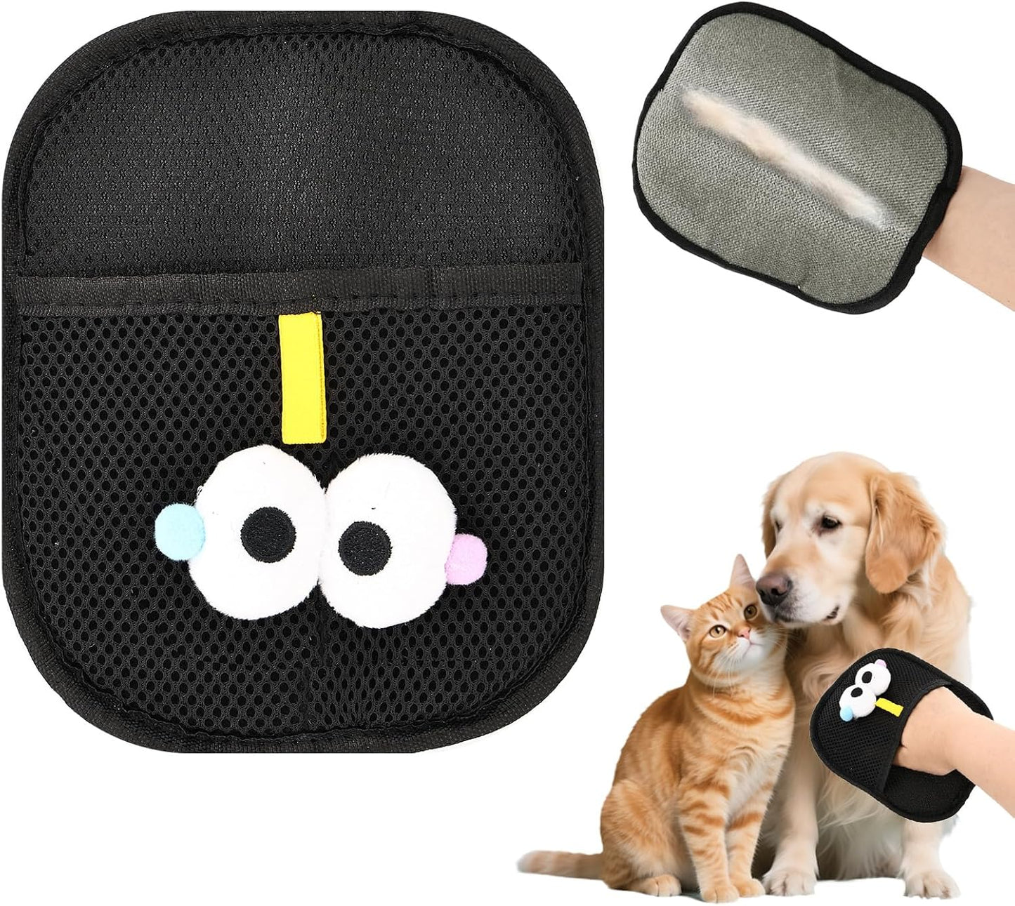 2 PCS Electrostatic Pet Hair Remover, Pet Hair Remover Tool for Cats & Dogs, Cleaning Gloves for Carpet, Couch, Furniture, Car Seat, Double-Sided, Reusable, Washable