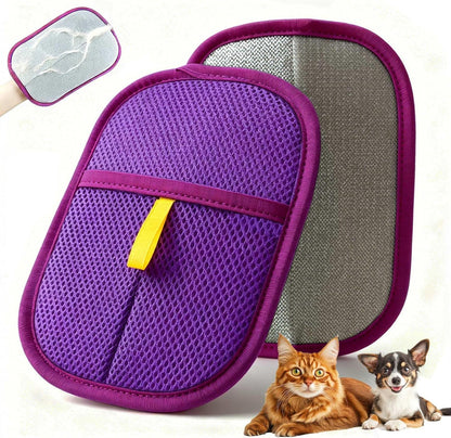 Thickened Pet Hair Removal Glove - Electrostatic Cat Dog Hair Remover Glove, Reusable Magic Brush Pet Hair Remover Tool for Couch, Carpet, and Car Seat (Black,1 Pack)