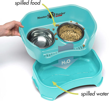 Neater Pet Brands Neater Feeder Deluxe Mess Proof Dog Bowls Elevated for Large Dogs Over 40 lbs, Made in USA, No Spill Raised Dog Food Bowl Stand Feeding Station, Food and Water Bowl Set, Black
