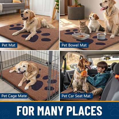 Smiry Dog Door Mat for Muddy Paws, Absorbs Moisture and Dirt, Low-Profile Entryway Mat with Non-Slip Backing, Entry Indoor Outdoor Doormat for Inside Floor (30x20 Inches, Grey, Striped)