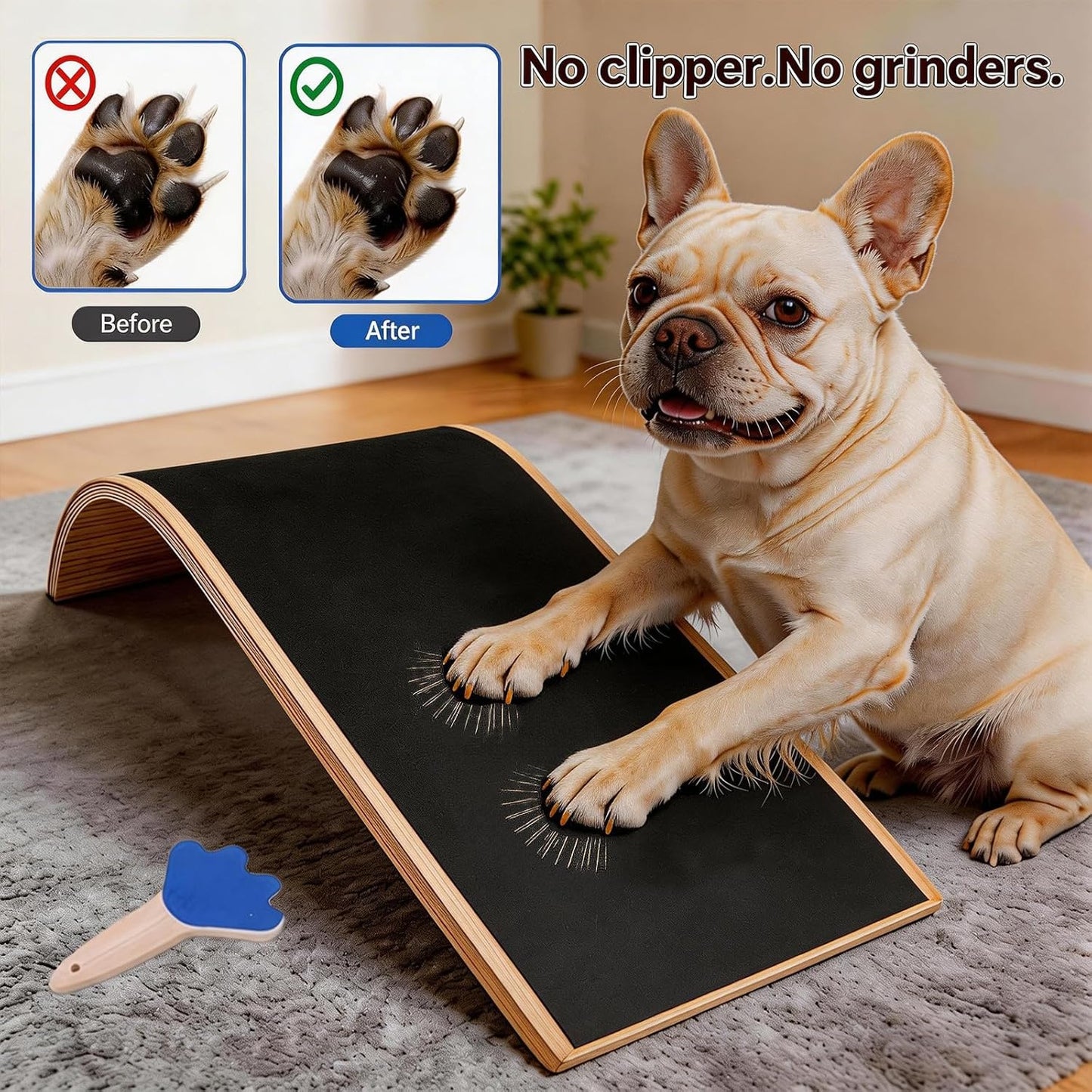 Dog Scratch Board with Mini Dog Nail File Board, Curved Dog Nail Scratch Board Set for Easy Dog Nail Trimming, Alternative to Dog Nail Clippers and Dog Nail Grinders