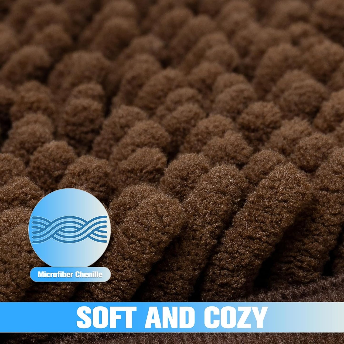 EXPAWLORER Dog Door Mat for Muddy Paws - Highly Absorbent Microfiber Pet Rug, Quick Dry Chenille Dog Runner Rug Indoor Outdoor, Non-Slip Entryway Carpet Washable Mud Mat for Dogs, Brown 60"x30"