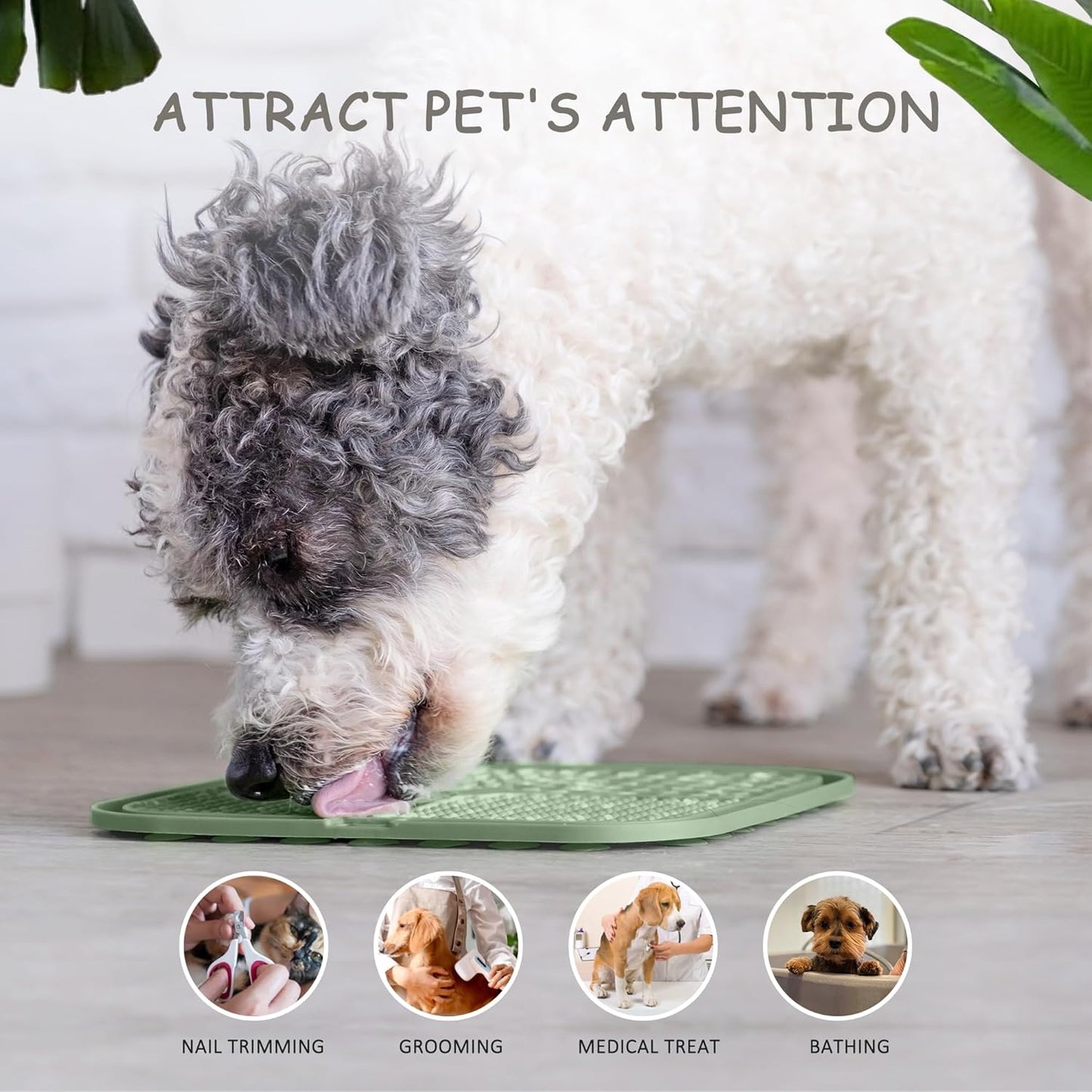 ChefAide 2 Pack Lick Mat for Dogs,Cats,Upgraded 8.5×8.5 inches Licking Mats with Suction Cups,Slow Feeder Licking Pad for Anxiety Relief and Boredom Reducer,Suitable for Dog Training Set 3