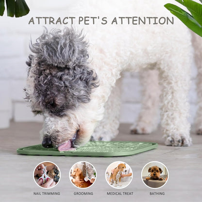 ChefAide 2 Pack Lick Mat for Dogs,Cats,Upgraded 8.5×8.5 inches Licking Mats with Suction Cups,Slow Feeder Licking Pad for Anxiety Relief and Boredom Reducer,Suitable for Dog Training Set 3