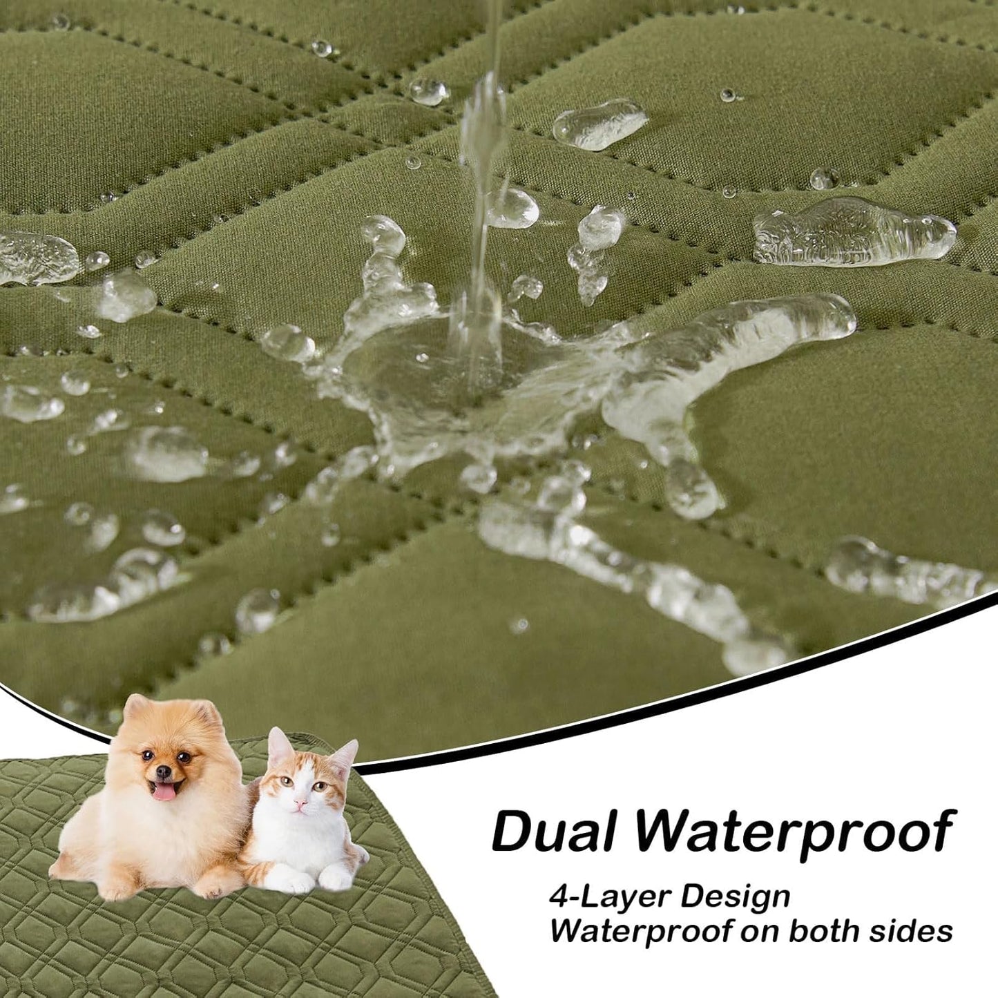 hyha Waterproof Dog Bed Blanket, Soft Pet Blankets, Waterproof Couch Cover for Dogs, Reversible Sofa Covers Washable for Furniture (30x70 Inch, Taupe/Beige)